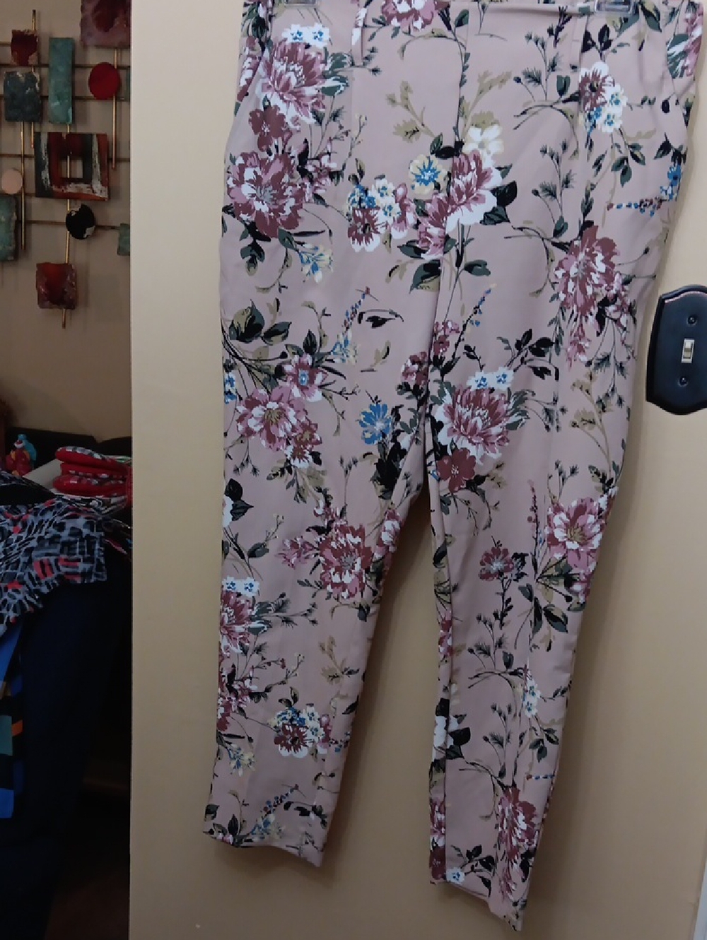 Floral Ankle Pants in Blush Floral Print